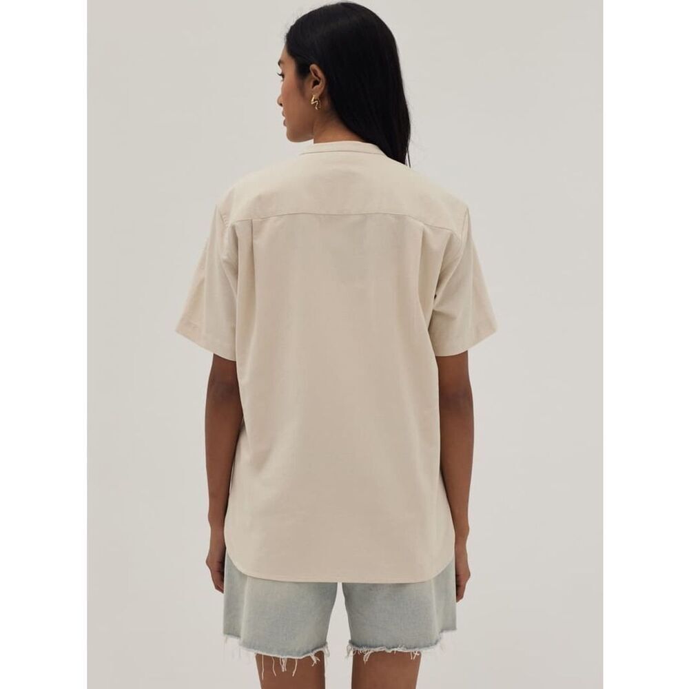 NWT Love Bonito Scout Unisex Embroidered Mandarin Collar Shirt Humble Abode XS - Picture 4 of 11